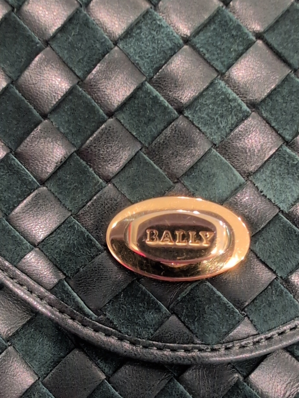 Bally Lambskin & Suede Top Handle Woven Crossbody Bag - RARE - VINTAGE - Picture 2 of 10
